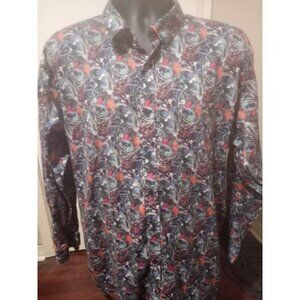 Men's Visconti Uomo 2-Ply Mercerized Cotton Paisley Multicolor Shirt size 2XLB